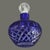 Traditional Vintage Bohemian Cobalt Blue Cut Crystal Perfume Bottle For Sale - Image 3 of 7