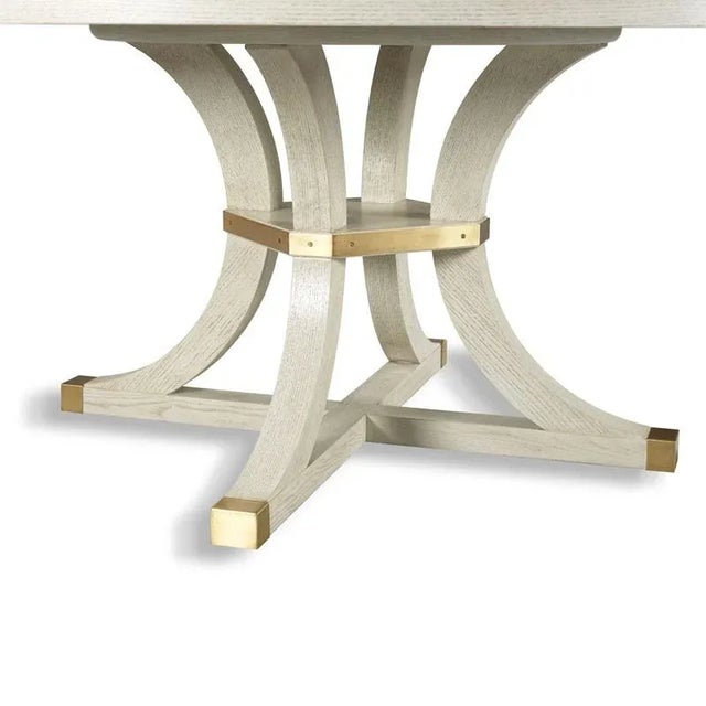 Transitional Woodbridge Furniture Apollo Jupe Dining Table in Luna Finish For Sale - Image 3 of 5