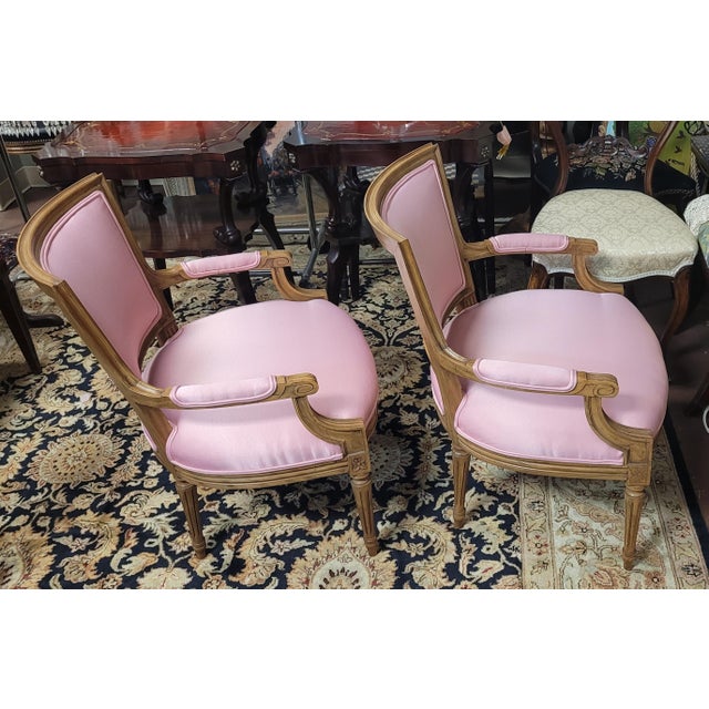 1950s Pair Hot Pink 1950s French Chairs For Sale - Image 5 of 12