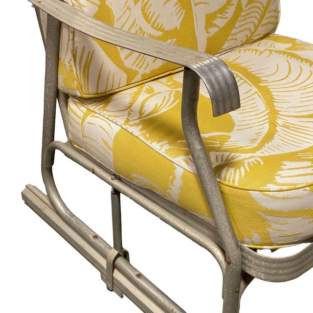 1950s Mid-Century Aluminum Patio/Outdoor Lounge Chair With Ski Legs For Sale - Image 9 of 11