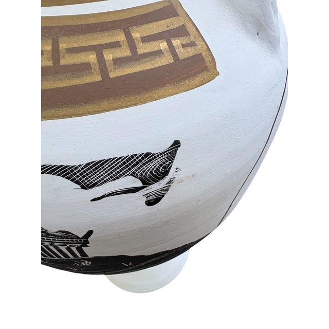 Mid 20th Century Neoclassical Greco-Roman Ceramic Floor Vase For Sale - Image 10 of 11