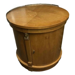 Mid-Century Vintage Drum Side Table For Sale