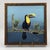 Coastal Tropical Toucan Original Painting on Canvas Bird Black Gold Ornate Frame For Sale - Image 3 of 9
