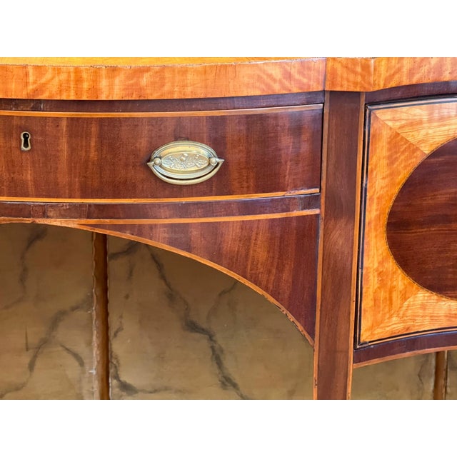 Early 19th C. English Hepplewhite Mahogany and Satinwood Sideboard For Sale - Image 6 of 15