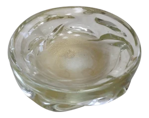 Murano Gold Flecked Italian Glass Bowl