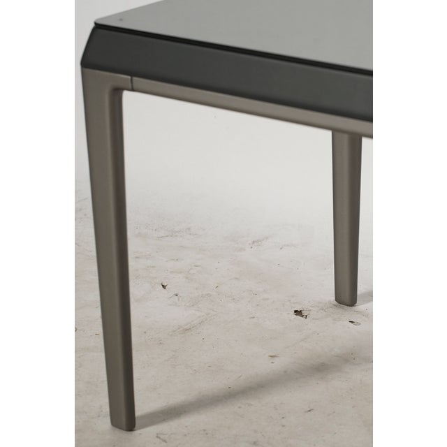 Gray Late 20th Century B&b Italia Contemporary Metal & Glass Cocktail Table Signed, 16 X 32 1/4 X 15 1/2 In. For Sale - Image 8 of 10