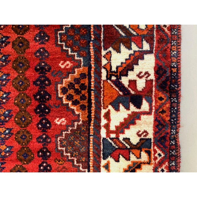Vintage Red Black Wool Rug For Sale - Image 6 of 10