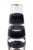 The Vector glass torpedo tall vase features a hand painted black swirl pattern and a simple gold touch on the rim to...