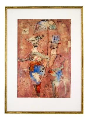 Charles Keeling Lassiter Original Signed Framed Mixed Media Painting