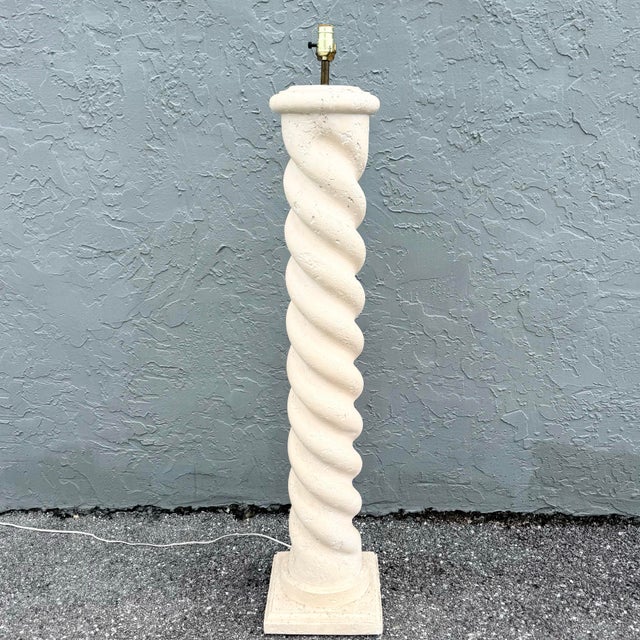 Ceramic Postmodern Michael Taylor Style Ceramic Swirl Floor Lamp For Sale - Image 7 of 8