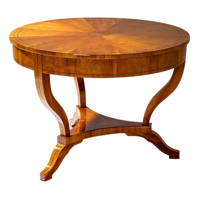 19th Century Biedermeier Cherrywood Center Table, Germany For Sale
