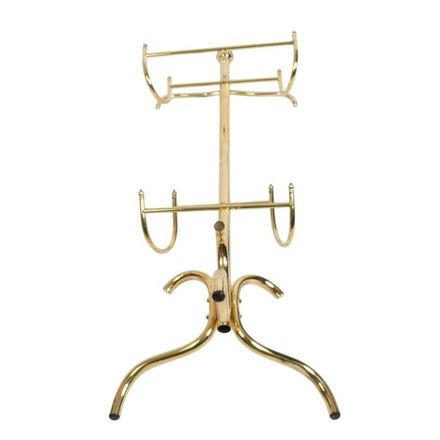 Mid-Century Modern Brass Gentleman's Butler Valet Stand, Circa 1960s–1970s For Sale In Greensboro - Image 6 of 6