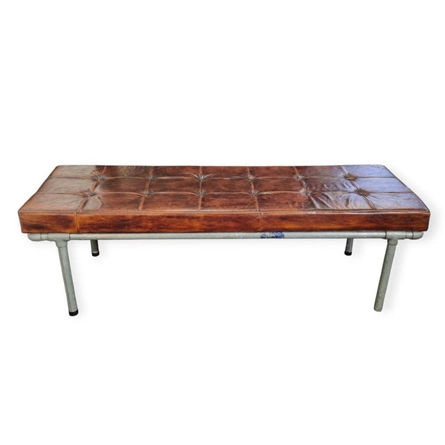 Vintage Industrial Italian Aluminum Frame Bench, 1970s For Sale - Image 10 of 10
