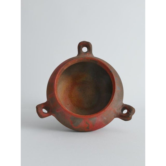 Ceramic Studio Pottery Earthenware Ceramic 3-Handled Vessel For Sale - Image 7 of 18
