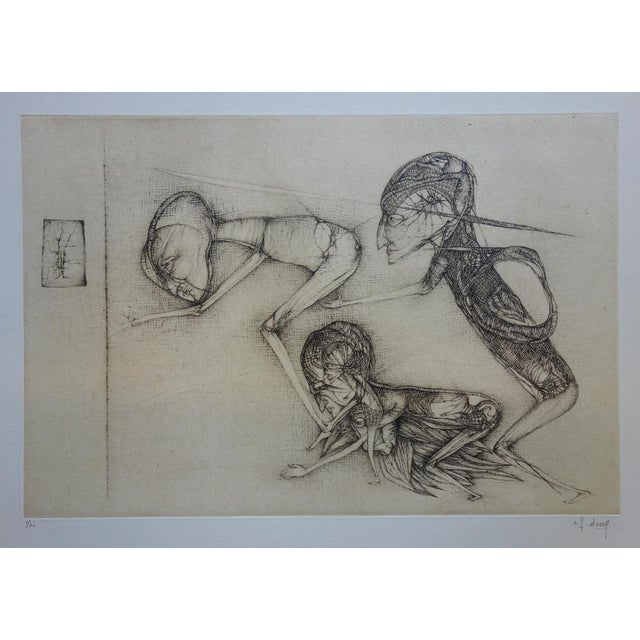 Fred Deux, The Mirror, Original Engraving For Sale - Image 8 of 8