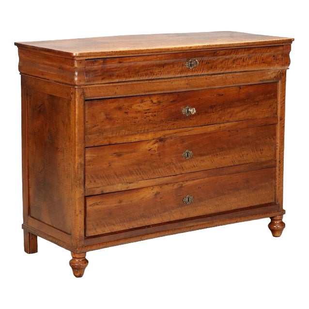 19th Century Carlo X Walnut Chest of Drawers, Italy For Sale