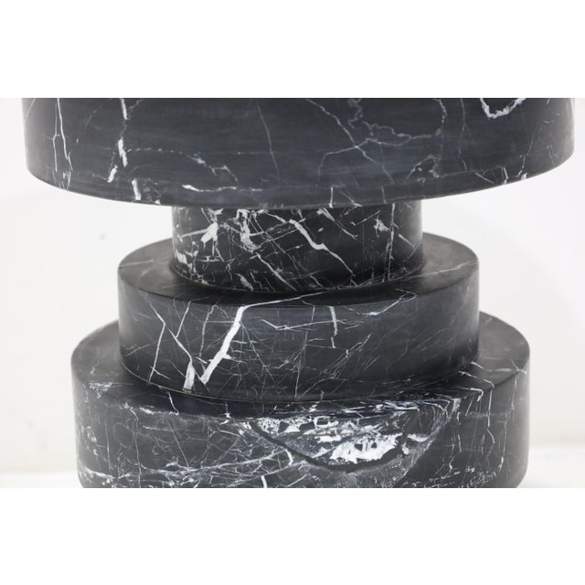 Kelly Wearstler Apollo Stool or Table in Nero Marquina Marble For Sale In Dallas - Image 6 of 9