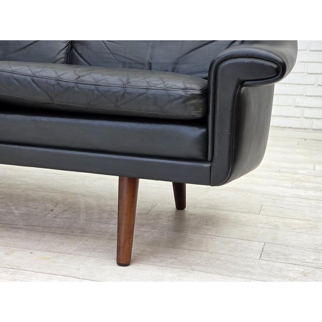 1960s Vintage Danish Three-Seater Sofa in Leather by Aage Christensen, 1960s For Sale - Image 5 of 18