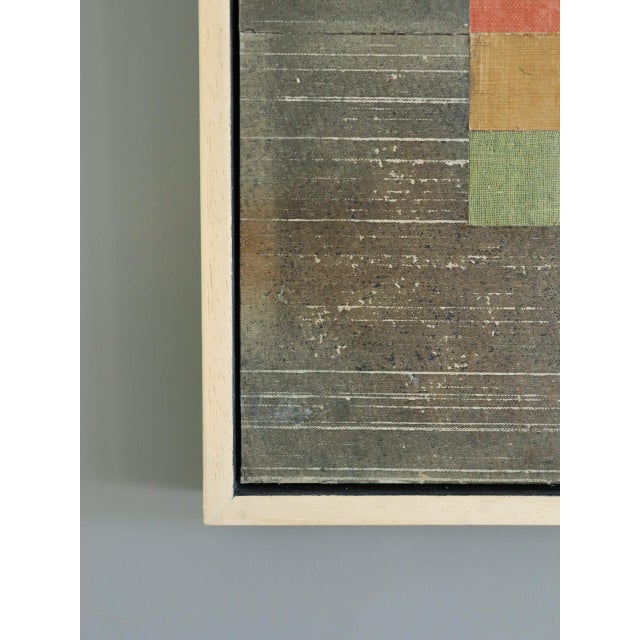 Sculpture Materials Contemporary 'Geometric Collage in Taupe' Original Mixed Media Painting by British Artist Dave Boyd, Framed For Sale - Image 7 of 10