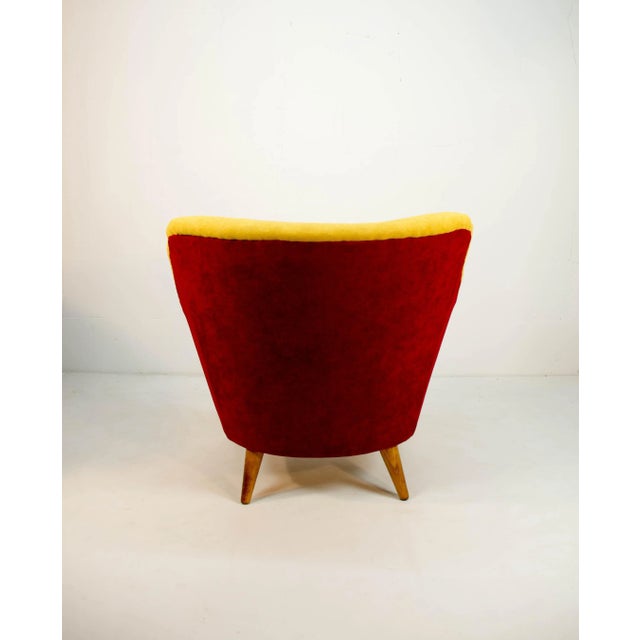 1930s Club Armchair in Red and Yellow, 1930s For Sale - Image 5 of 10
