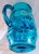 REDUCED! Fabulous vintage "All The Blues" large glass lemonade pitcher with ice lip. Cute variegated blues enameled...