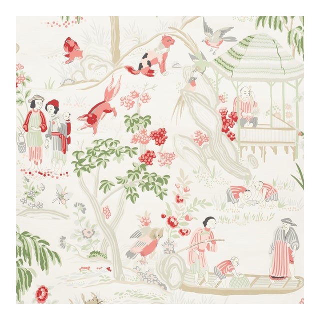 Sample - Schumacher Yangtze River Wallpaper in Ivory For Sale