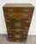 Vintage Japanese Tansu Style Oak and Engraved Brass Cabinet For Sale - Image 4 of 10