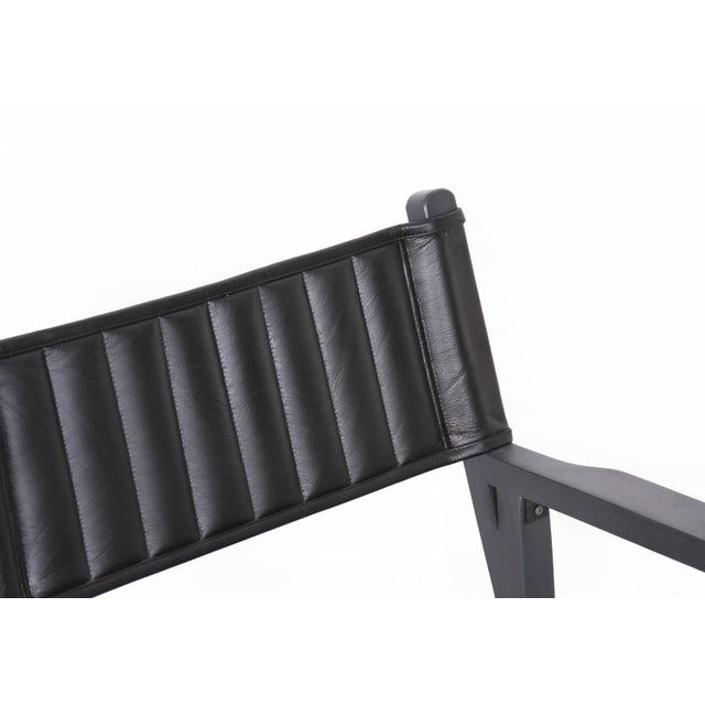 Black Leather Bar Stool For Sale - Image 8 of 11