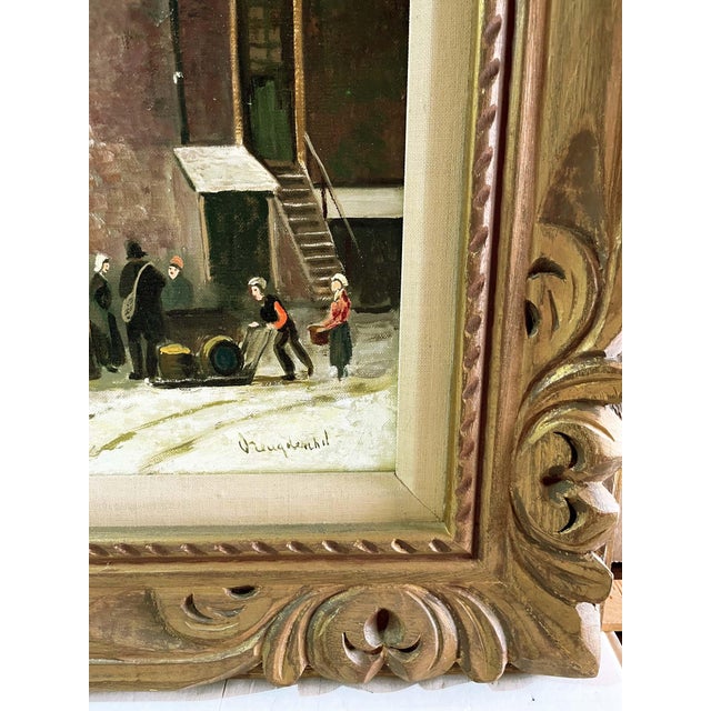Artist: Vreugdenhil Country: Nederland Title: Street Scene (Vintage) Medium: Original oil painting on canvas Marks: Hand...