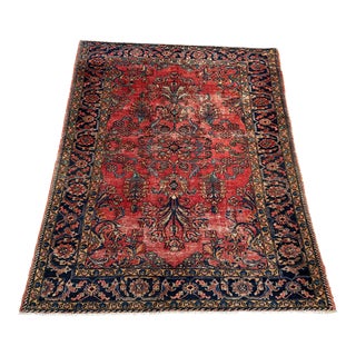 1900s Antique Persian Lilihan Pattern Rug For Sale