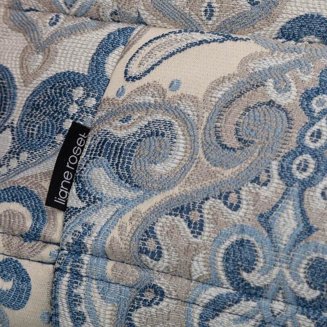 Gray Togo Lounge Chair and Pouf in Pattern Fabric by Michel Ducaroy for Ligne Roset, 1973, Set of 2 For Sale - Image 8 of 18