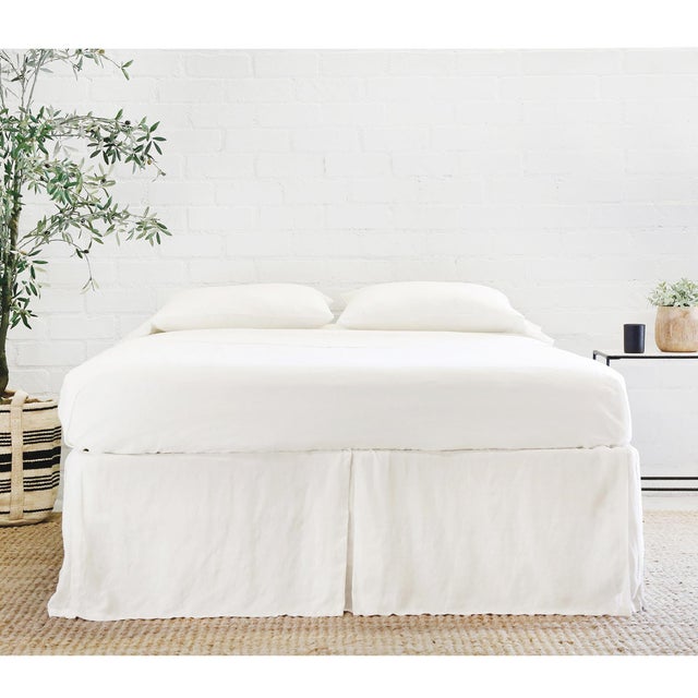 Cream Pleated Linen Bedskirt in King Chairish