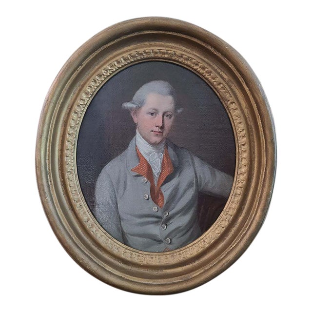 Antique Oil Painting Portrait of a Handsome 18th Century British Gentleman For Sale