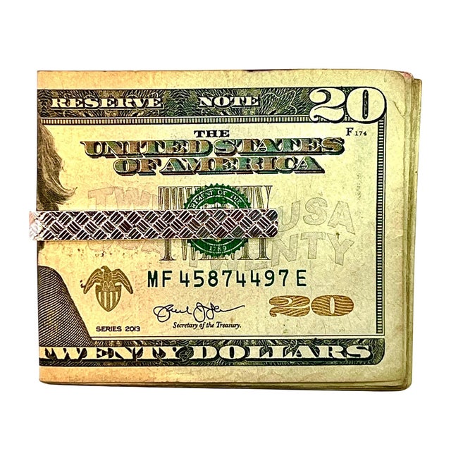 Authentic Tiffany & Co Estate Money Clip Tie Pin made of Sterling Silver + 14K Gold TIF775 This Elegant Rare Authentic...