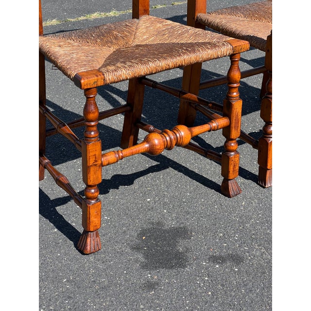 Brown Antique 19th Century Queen Anne Curly Maple Dining Chairs- Set of 3 For Sale - Image 8 of 12