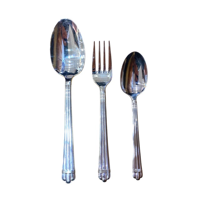 Late 20th Century Christofle Flatware Set "Aria" Silverplate - 8pcs For Sale - Image 16 of 17