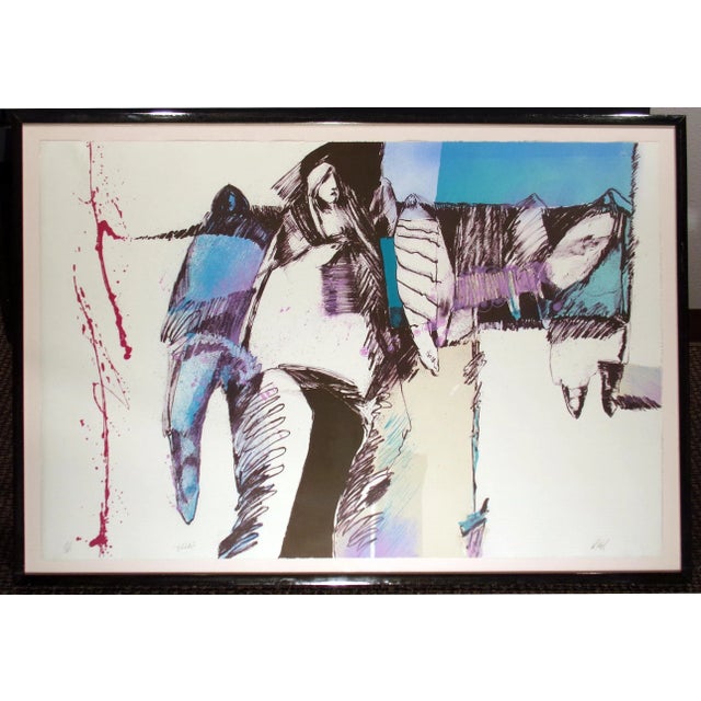 Veloy Vigil "Ella" Hand Signed Art Lithograph, Framed, Small Edition For Sale - Image 10 of 12