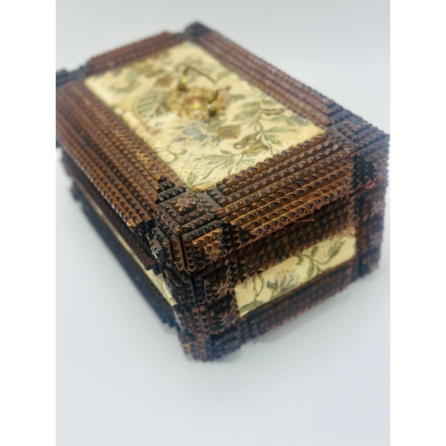 Folk Art Antique Tramp Art Box For Sale - Image 3 of 12