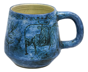 Mid-Century Earthenware Cup with Sgraffito Decoration of Fantastic Animals by Jacques Blin, France, 1960s