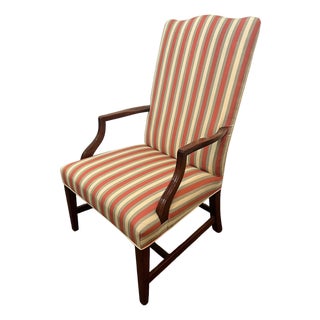 Chippendale Style Upholstered Lolling Chair For Sale