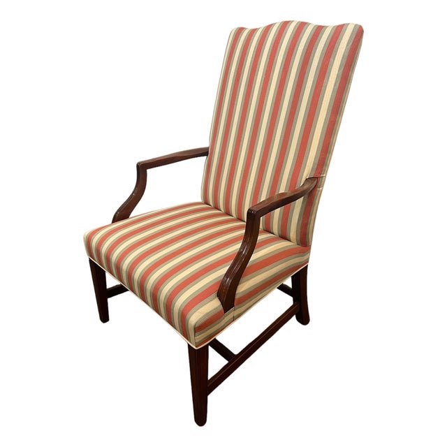 Chippendale Style Upholstered Lolling Chair For Sale