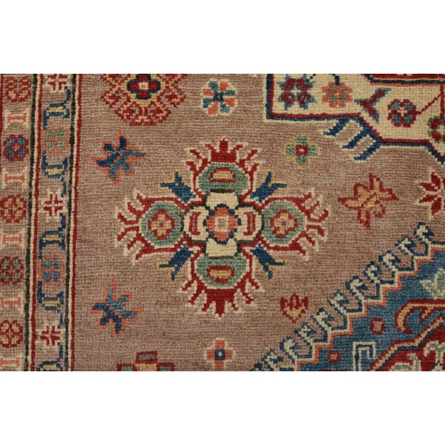 Kazak Rug 4’11” X 6’11” Brown Wool Tribal Hand-Knotted Oriental Carpet For Sale - Image 9 of 12