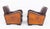 Art Deco Club Chairs in Walnut and Leather, Set of 2 For Sale - Image 4 of 6