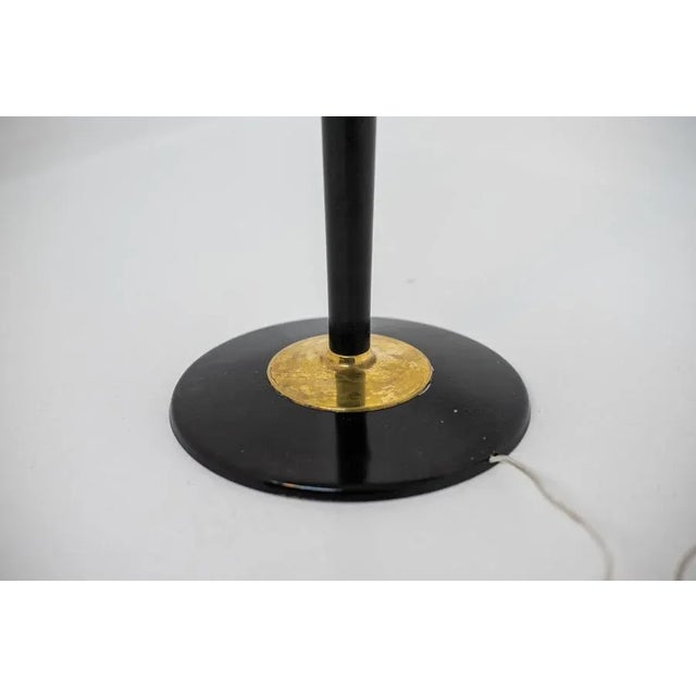 Large Italian Opal Glass and Wood and Brass Table Lamp For Sale - Image 13 of 18