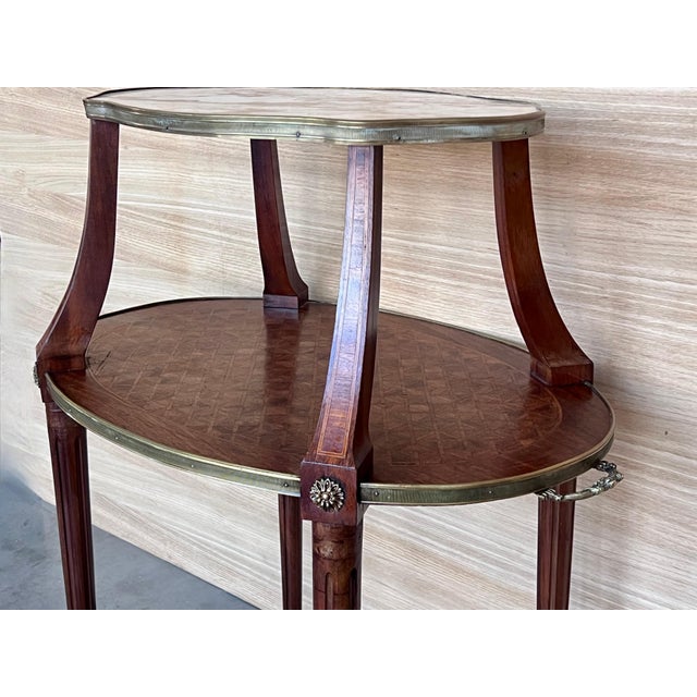 Late 19th Century French Two-Tier Mahogany Dessert Stand Manner of Louis XVI For Sale - Image 9 of 17