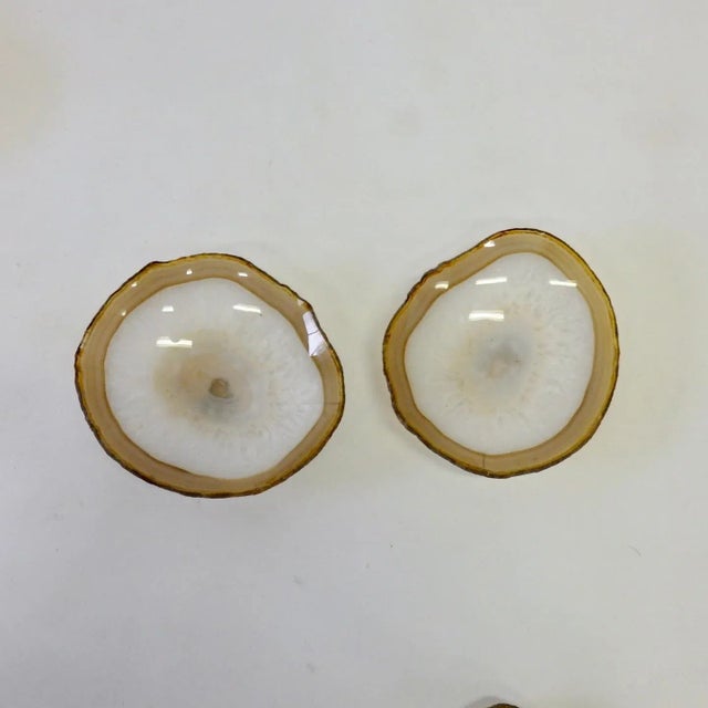 Stone Set of Eight Quartz Crystal Geode Geologic Specimen Bowls For Sale - Image 7 of 10