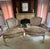 1970s Louis XVI Style Distressed Cream Painted Bergere Chairs - A Pair For Sale - Image 5 of 12
