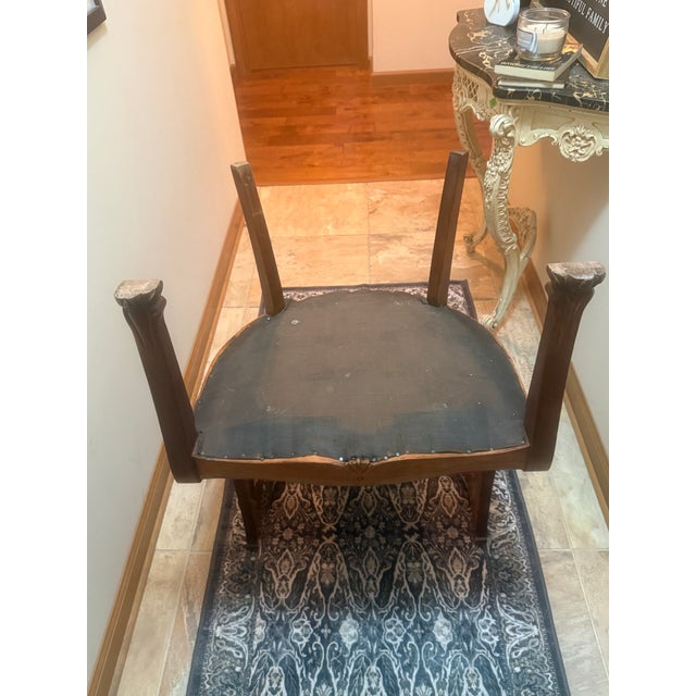 Wood Antique 19th Century Inlaid French Empire Biedermeier Gondola Style Side Chair For Sale - Image 7 of 7