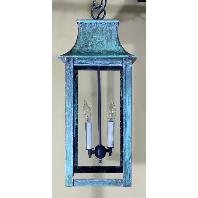 4-Sides Hanging Copper Lantern For Sale - Image 11 of 11