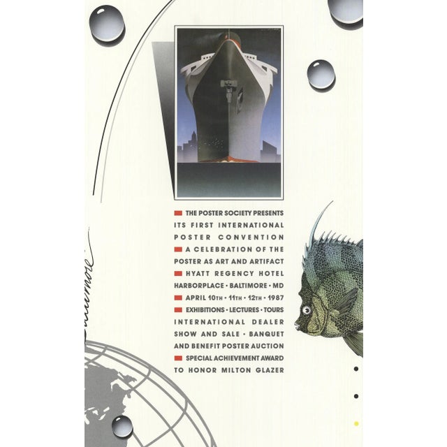 Contemporary 1987 Bob Helsey '1987 Poster Convention' Contemporary Blue,White Offset Lithograph For Sale - Image 3 of 5